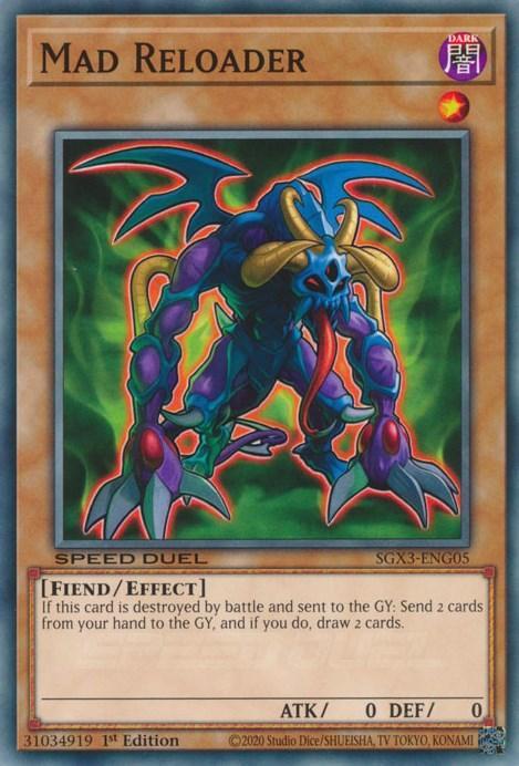 1st Edition, Common, Dark, Effect Monster, Fiend, Speed Duel GX: Duelists of Shadows Mad Reloader [SGX3-ENG05] Common - Trading Card World