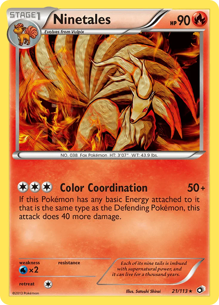 21, Black & White: Legendary Treasures, Fire, Normal, Rare, Reverse Holofoil, Water[×2] Ninetales (21/113) [Black & White: Legendary Treasures] - Trading Card World