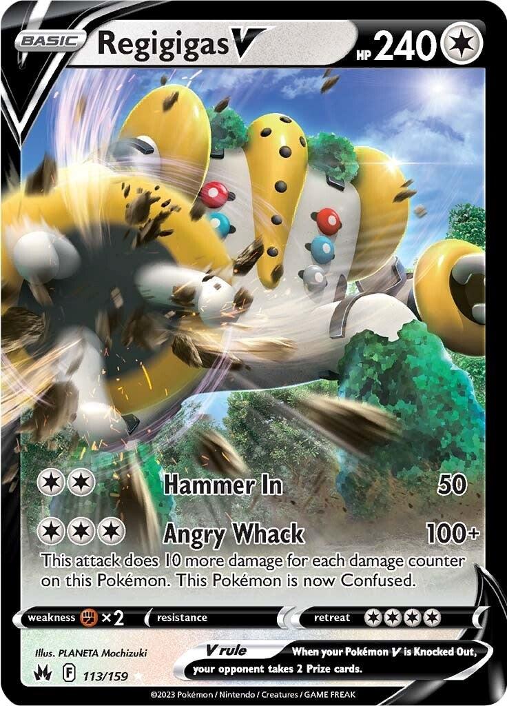 113, Colorless, Fighting [x2], Holofoil, Sword & Shield: Crown Zenith, Ultra Rare Regigigas V (113/159) [Sword & Shield: Crown Zenith] - Trading Card World