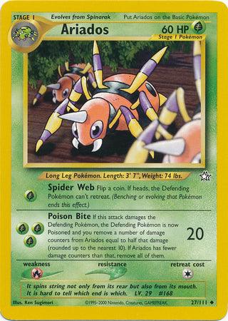 27, Fire[×2], Grass, Neo Genesis Unlimited, Normal, Uncommon Ariados (27/111) [Neo Genesis Unlimited] - Trading Card World