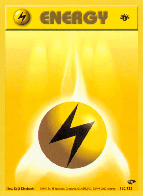 130, 1st Edition Normal, Common, Gym Challenge 1st Edition, Lightning Lightning Energy (130/132) [Gym Challenge 1st Edition] - Trading Card World