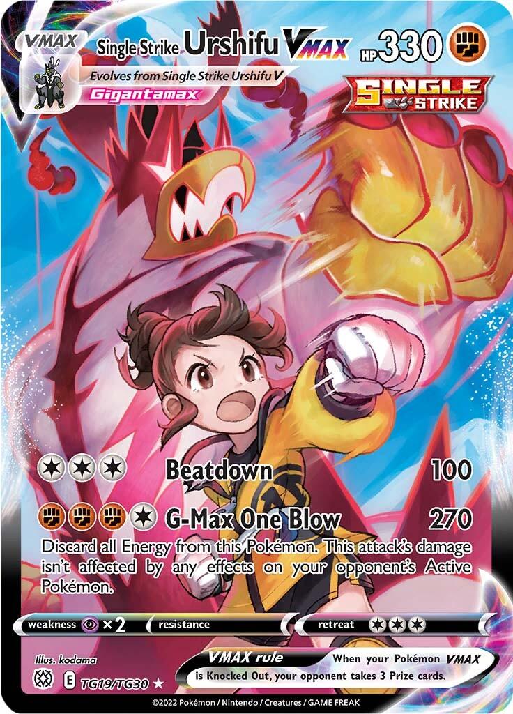 Fighting, Holofoil, Psychic [x2], Secret Rare, Sword & Shield: Brilliant Stars, TG19 Single Strike Urshifu VMAX (TG19/TG30) [Sword & Shield: Brilliant Stars] - Trading Card World