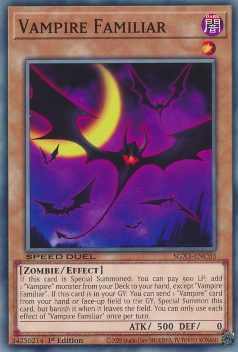 1st Edition, Common, Dark, Effect Monster, Speed Duel GX: Duelists of Shadows, Zombie Vampire Familiar [SGX3-ENC03] Common - Trading Card World