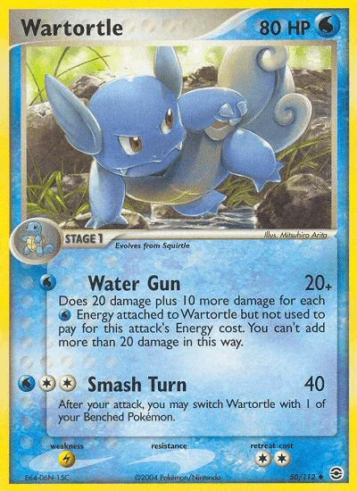 50, EX: FireRed & LeafGreen, Lightning[×2], Normal, Reverse Holofoil, Uncommon, Water Wartortle (50/112) [EX: FireRed & LeafGreen] - Trading Card World