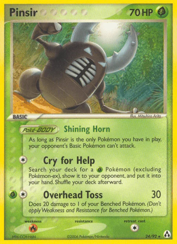 24, EX: Legend Maker, Fire[×2], Grass, Normal, Rare Pinsir (24/92) [EX: Legend Maker] - Trading Card World