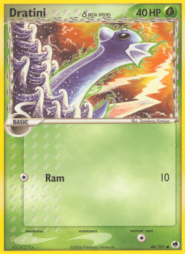 46, Common, EX: Dragon Frontiers, Grass, Normal Dratini (46/101) (Delta Species) [EX: Dragon Frontiers] - Trading Card World