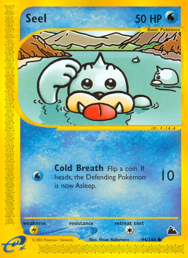 94, Common, Lightning[×2], Normal, Reverse Holofoil, Skyridge, Water Seel (94/144) [Skyridge] - Trading Card World