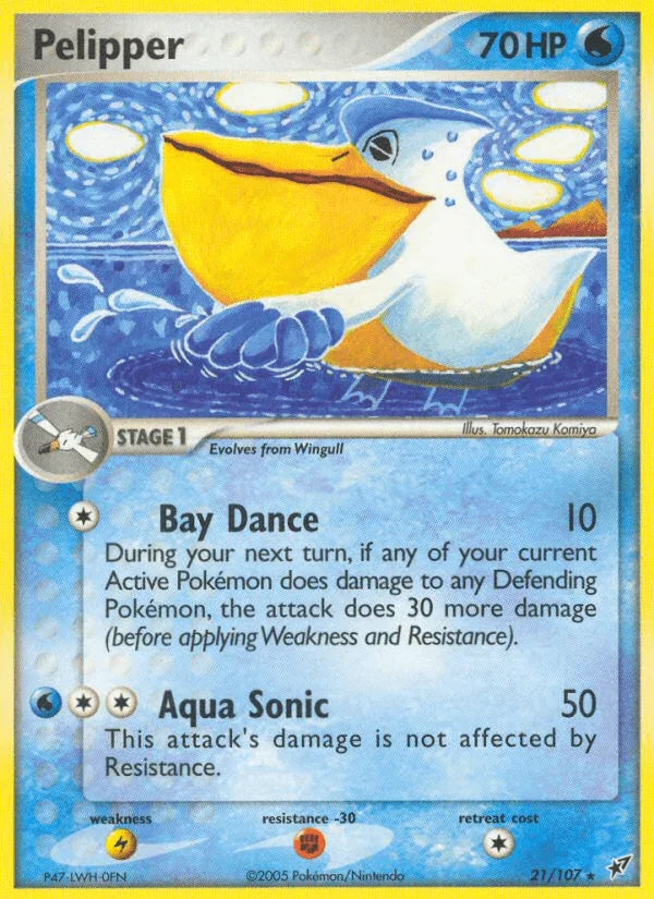 21, EX: Deoxys, Fighting[-30], Lightning[×2], Normal, Rare, Water Pelipper (21/107) [EX: Deoxys] - Trading Card World