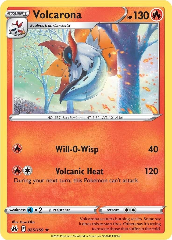 025, Fire, Normal, Rare, Reverse Holofoil, Sword & Shield: Crown Zenith, Water [x2] Volcarona (025/159) [Sword & Shield: Crown Zenith] - Trading Card World