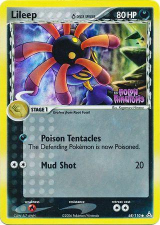 68, Common, Darkness, EX: Holon Phantoms, Fire[×2], Reverse Holofoil Lileep (68/110) (Delta Species) (Stamped) [EX: Holon Phantoms] - Trading Card World