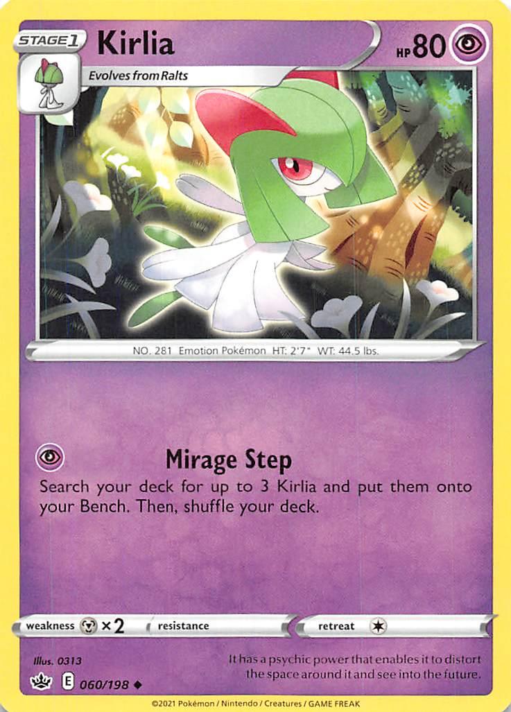 060, Metal[x2], Normal, Psychic, Reverse Holofoil, Sword & Shield: Chilling Reign, Uncommon Kirlia (060/198) [Sword & Shield: Chilling Reign] - Trading Card World