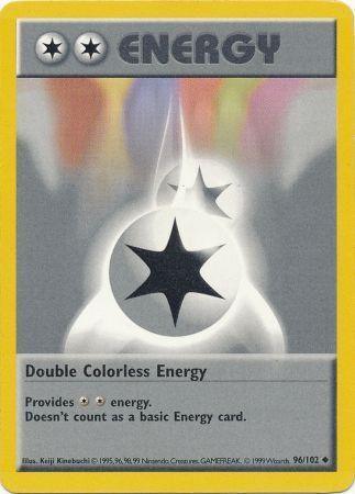 96, Base Set Shadowless Unlimited, Normal, Special Energy, Uncommon Double Colorless Energy (96/102) [Base Set Shadowless Unlimited] - Trading Card World