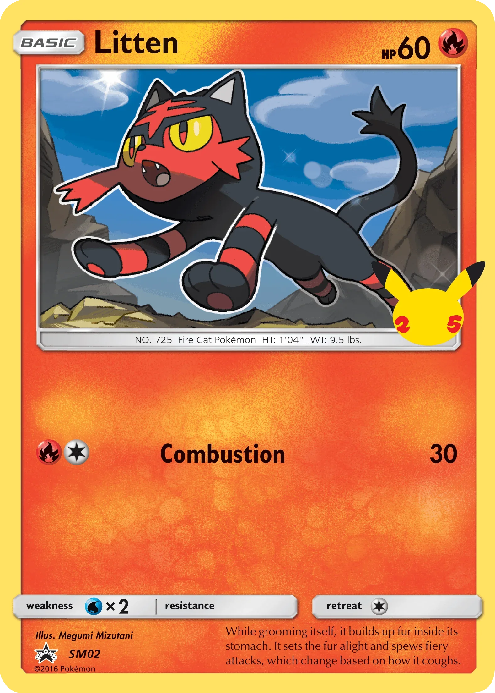 Fire, First Partner Pack, Normal, Promo, SM02, Water [x2] Litten (SM02) [First Partner Pack] - Trading Card World