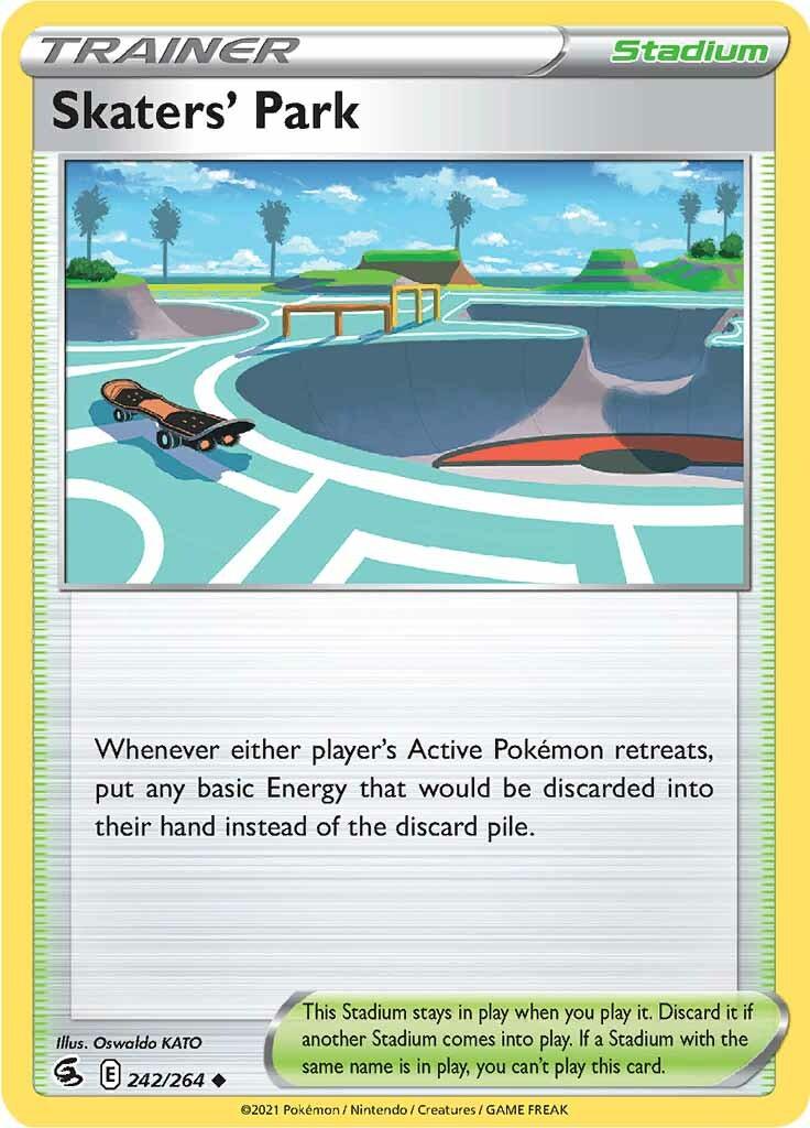 242, Normal, Reverse Holofoil, Stadium, Sword & Shield: Fusion Strike, Uncommon Skaters' Park (242/264) [Sword & Shield: Fusion Strike] - Trading Card World