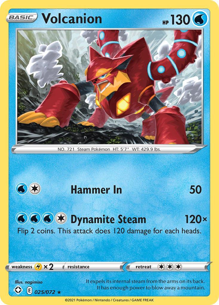 025, Lightning[×2], Normal, Rare, Reverse Holofoil, Sword & Shield: Shining Fates, Water Volcanion (025/072) [Sword & Shield: Shining Fates] - Trading Card World