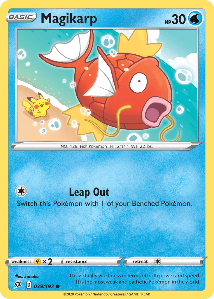 039, Common, Lightning[×2], Normal, Reverse Holofoil, Sword & Shield: Rebel Clash, Water Magikarp (039/192) [Sword & Shield: Rebel Clash] - Trading Card World