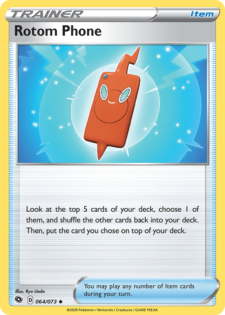 064, Item, Normal, Reverse Holofoil, Sword & Shield: Champion's Path, Uncommon Rotom Phone (064/073) [Sword & Shield: Champion's Path] - Trading Card World
