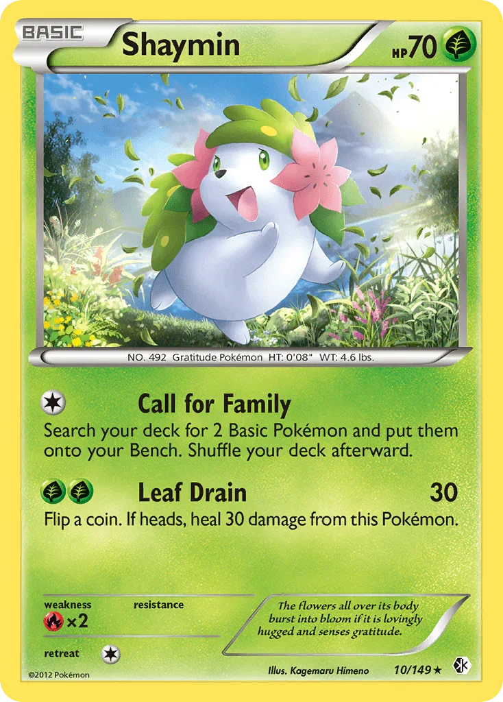 10, Black & White: Boundaries Crossed, Fire[×2], Grass, Normal, Rare, Reverse Holofoil Shaymin (10/149) [Black & White: Boundaries Crossed] - Trading Card World