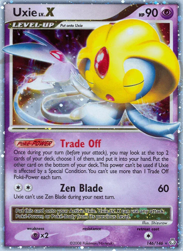 146, Diamond & Pearl: Legends Awakened, Holo Rare, Holofoil, Psychic, Psychic[×2] Uxie LV.X (146/146) [Diamond & Pearl: Legends Awakened] - Trading Card World