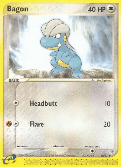 49, Colorless, Common, EX: Dragon, Normal, Reverse Holofoil Bagon (49/97) [EX: Dragon] - Trading Card World