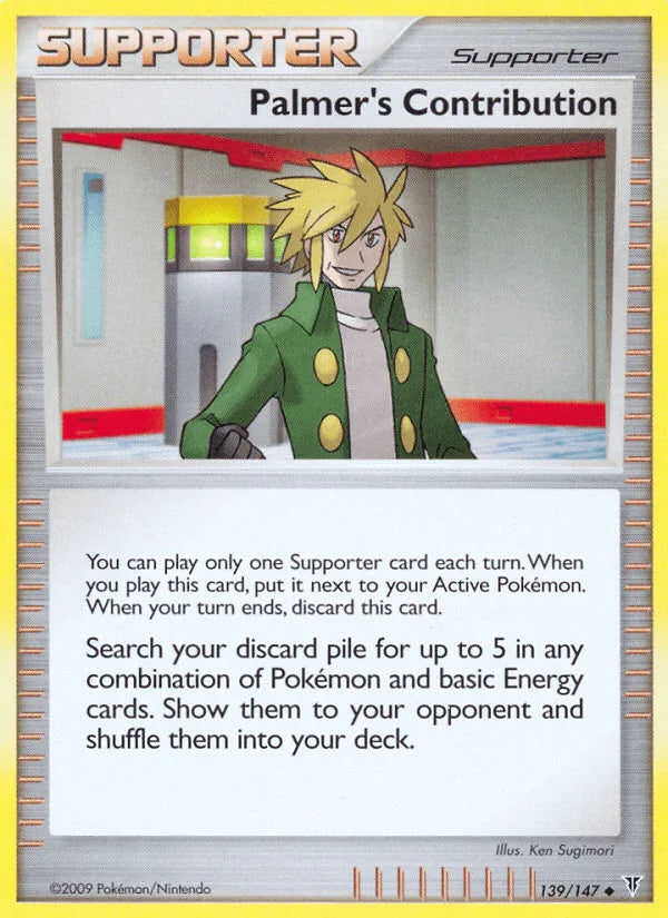 139, Normal, Platinum: Supreme Victors, Reverse Holofoil, Supporter, Uncommon Palmer's Contribution (139/147) [Platinum: Supreme Victors] - Trading Card World