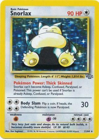 11, Colorless, Fighting[×2], Holo Rare, Holofoil, Jungle Unlimited, Psychic[-30] Snorlax (11/64) [Jungle Unlimited] - Trading Card World