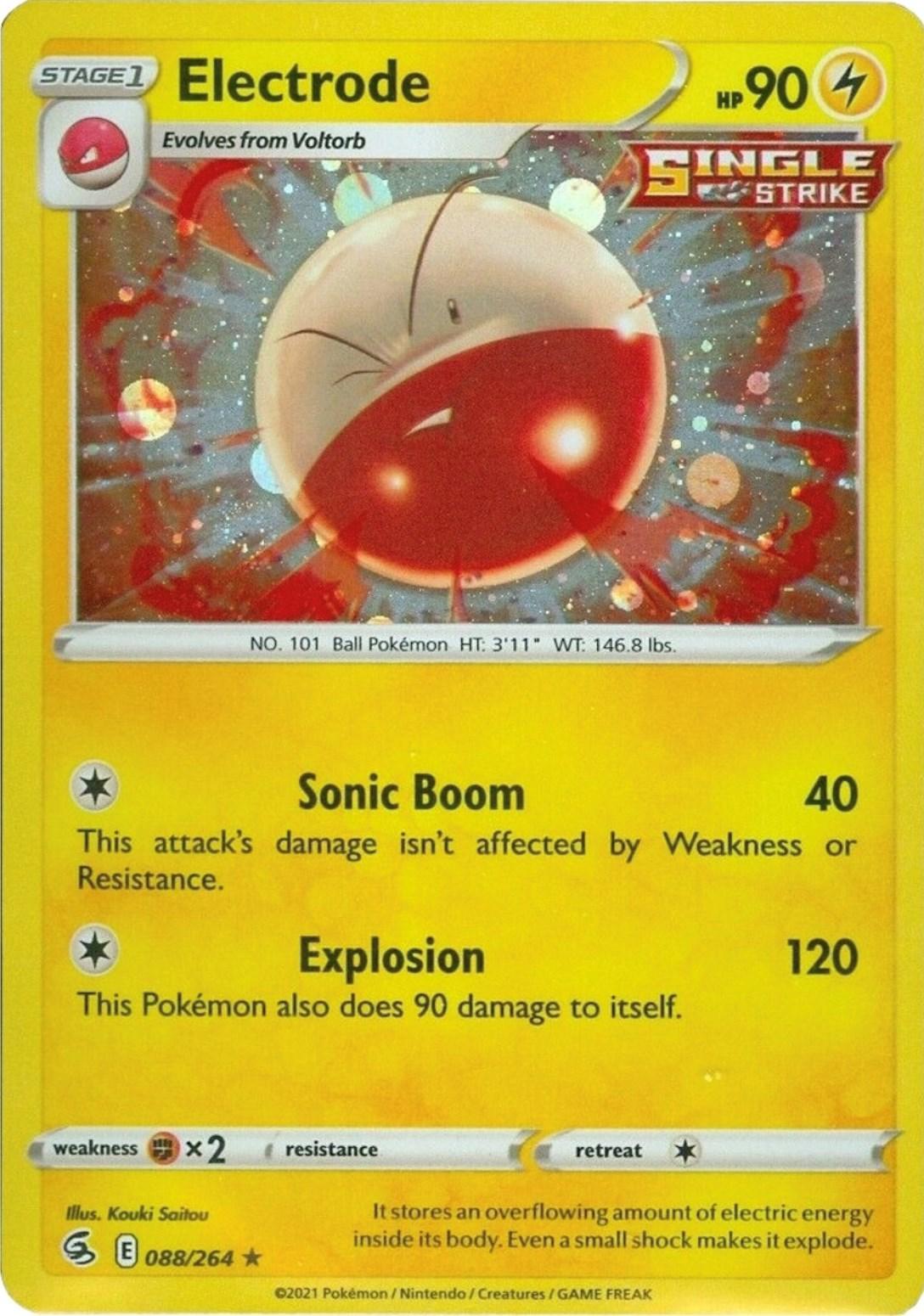 088, Fighting [x2], Holofoil, Lightning, Rare, Sword & Shield: Fusion Strike Electrode (088/264) (Cosmos Holo) [Sword & Shield: Fusion Strike] - Trading Card World