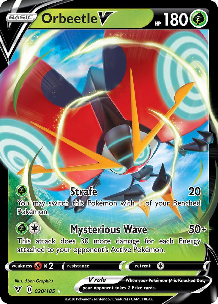 020, Fire[×2], Grass, Holofoil, Sword & Shield: Vivid Voltage, Ultra Rare Orbeetle V (020/185) [Sword & Shield: Vivid Voltage] - Trading Card World