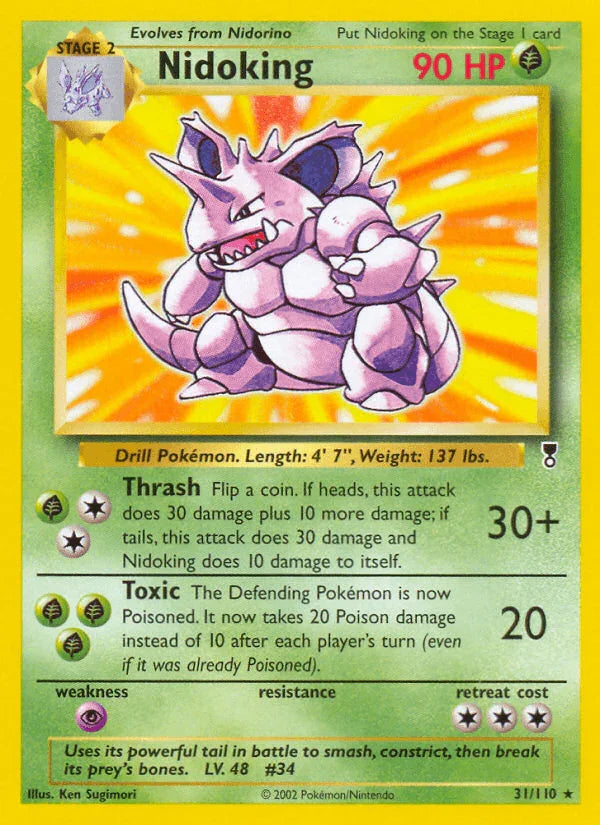 31, Grass, Legendary Collection, Normal, Psychic[×2], Rare, Reverse Holofoil Nidoking (31/110) [Legendary Collection] - Trading Card World