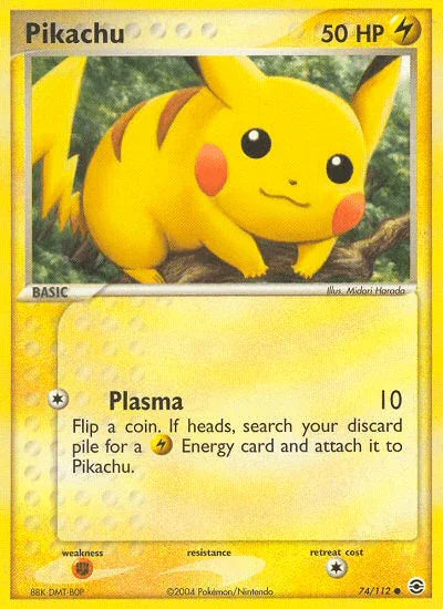 74, Common, EX: FireRed & LeafGreen, Fighting[×2], Lightning, Normal, Reverse Holofoil Pikachu (74/112) [EX: FireRed & LeafGreen] - Trading Card World