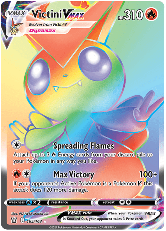 165, Fire, Holofoil, Secret Rare, Sword & Shield: Battle Styles, Water[x2] Victini VMAX (165/163) [Sword & Shield: Battle Styles] - Trading Card World