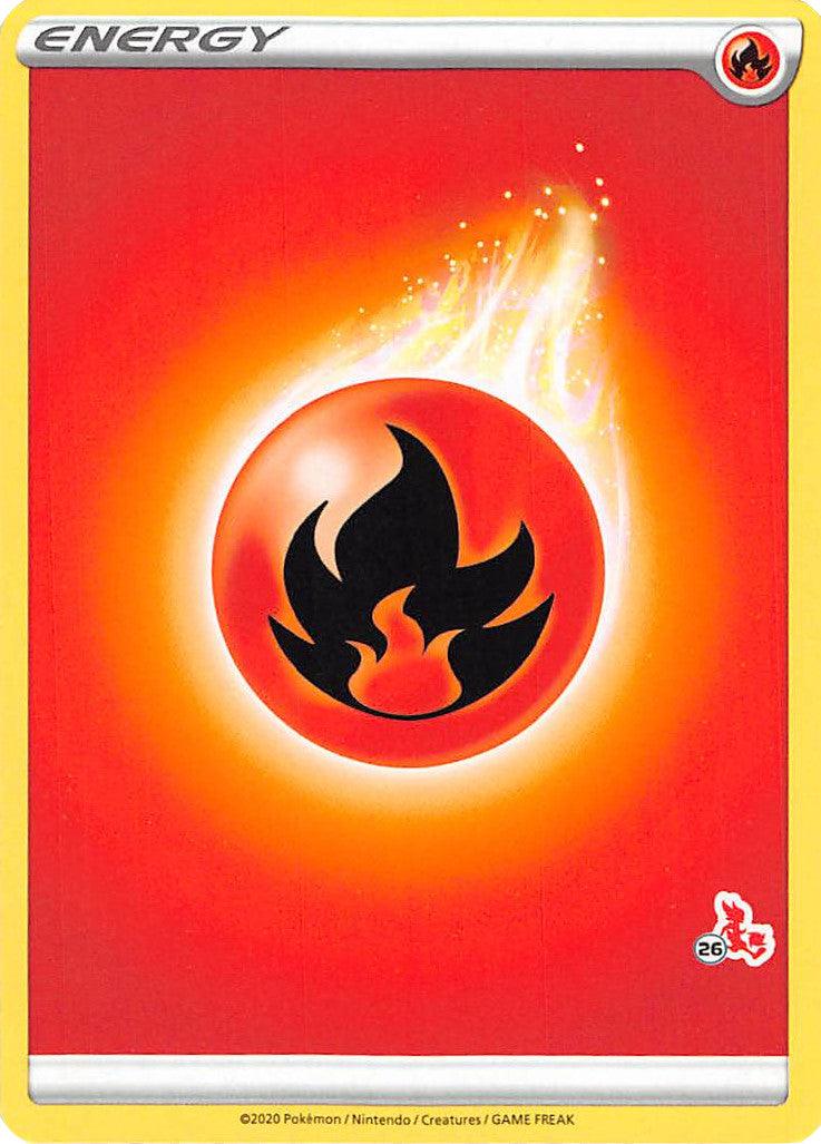 Battle Academy 2022, Fire, Normal, Uncommon Fire Energy (Cinderace Stamp #26) [Battle Academy 2022] - Trading Card World