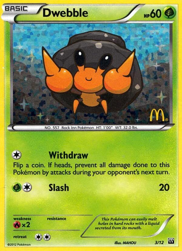 Fire[×2], Grass, Holofoil, McDonald's Promos: 2012 Collection, Promo Dwebble (3/12) [McDonald's Promos: 2012 Collection] - Trading Card World