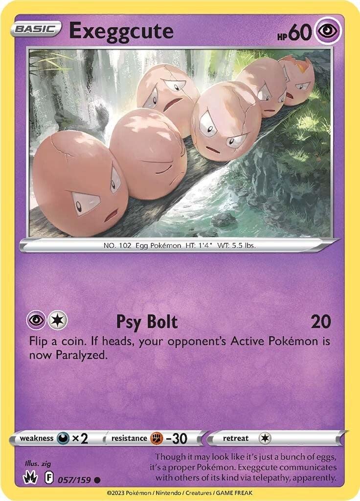 057, Common, Darkness [x2], Fighting [-30], Normal, Psychic, Reverse Holofoil, Sword & Shield: Crown Zenith Exeggcute (057/159) [Sword & Shield: Crown Zenith] - Trading Card World