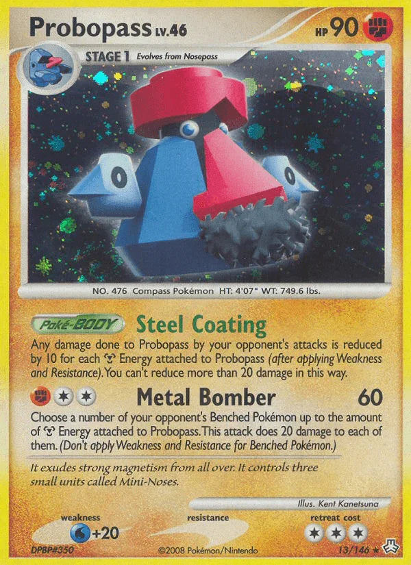 13, Diamond & Pearl: Legends Awakened, Fighting, Holo Rare, Holofoil, Reverse Holofoil, Water[+20] Probopass (13/146) [Diamond & Pearl: Legends Awakened] - Trading Card World
