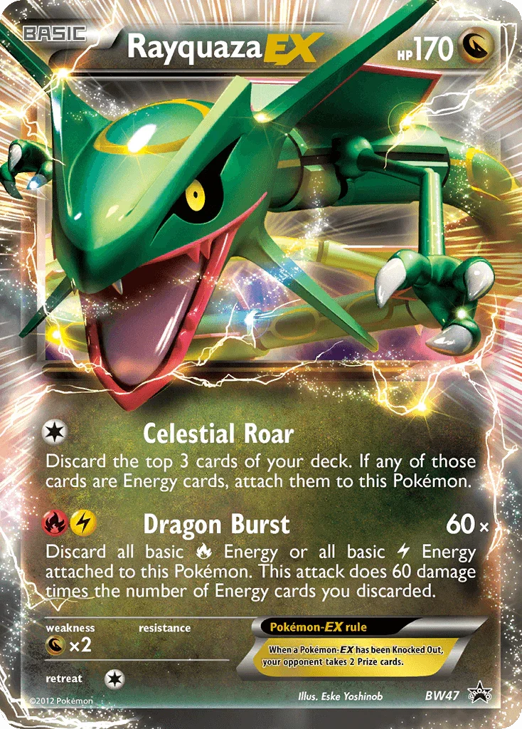 Black & White: Black Star Promos, Black Star Promo, BW47, Dragon, Dragon[×2], Holofoil Rayquaza EX (BW47) [Black & White: Black Star Promos] - Trading Card World