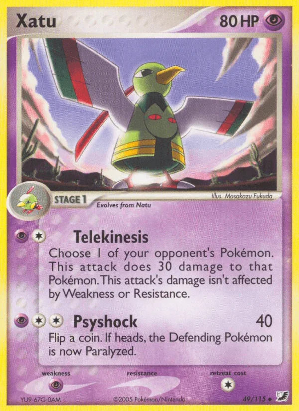49, EX: Unseen Forces, Normal, Psychic, Psychic[×2], Uncommon Xatu (49/115) [EX: Unseen Forces] - Trading Card World