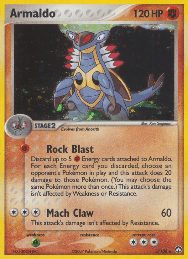 EX: Power Keepers, Fighting, Grass[×2], Holo Rare, Holofoil Armaldo (3/108) [EX: Power Keepers] - Trading Card World