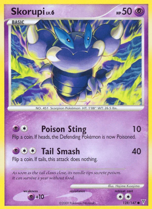 128, Common, Normal, Platinum: Supreme Victors, Psychic, Psychic[+10], Reverse Holofoil Skorupi (128/147) [Platinum: Supreme Victors] - Trading Card World