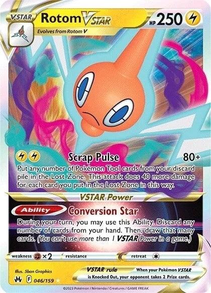 046, Fighting [x2], Holofoil, Lightning, Sword & Shield: Crown Zenith, Ultra Rare Rotom VSTAR (046/159) [Sword & Shield: Crown Zenith] - Trading Card World