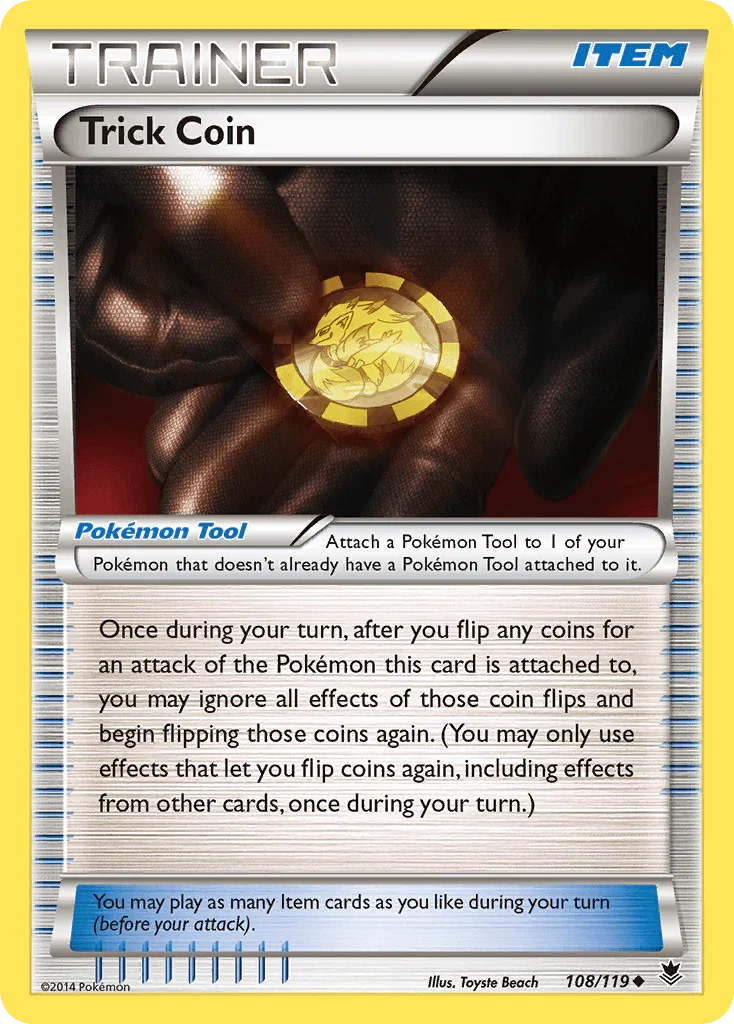 108, Item, Normal, Reverse Holofoil, Uncommon, XY: Phantom Forces Trick Coin (108/119) [XY: Phantom Forces] - Trading Card World