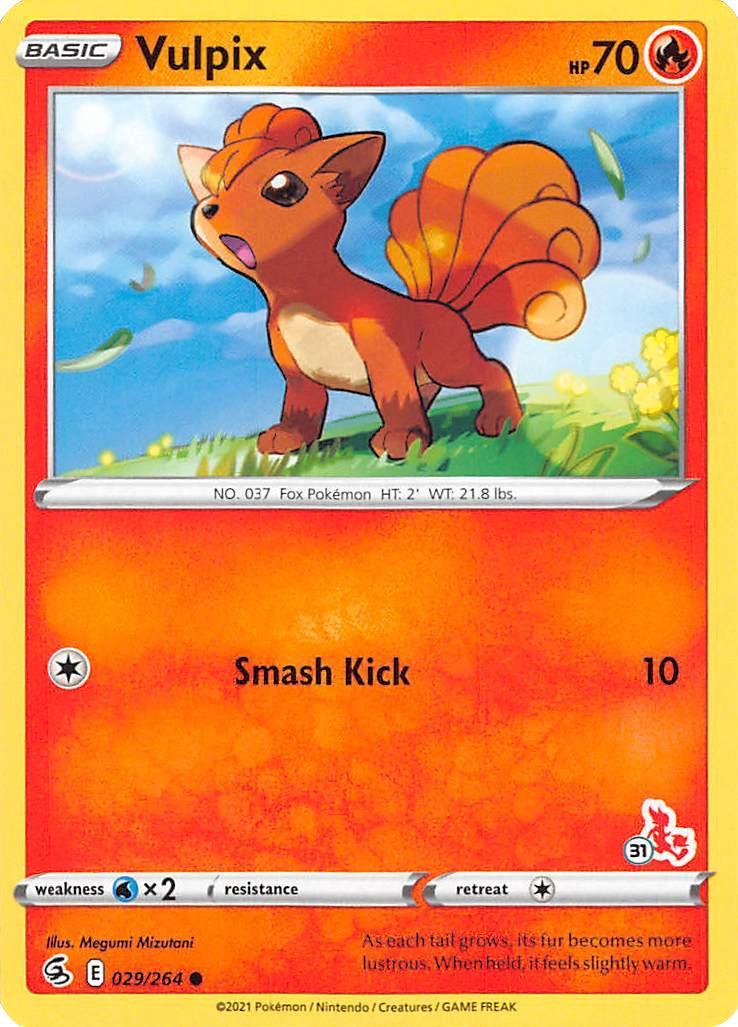 029, Battle Academy 2022, Common, Fire, Normal, Water [x2] Vulpix (029/264) (Cinderace Stamp #31) [Battle Academy 2022] - Trading Card World
