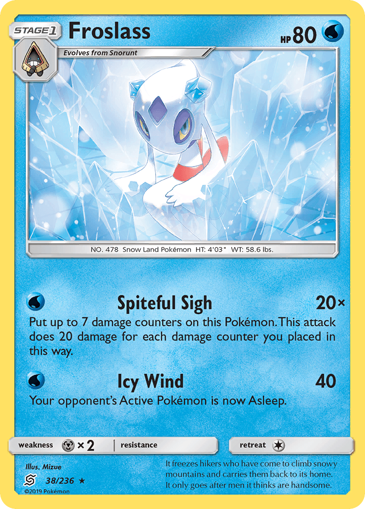 38, Holo Rare, Holofoil, Metal[×2], Reverse Holofoil, Sun & Moon: Unified Minds, Water Froslass (38/236) [Sun & Moon: Unified Minds] - Trading Card World