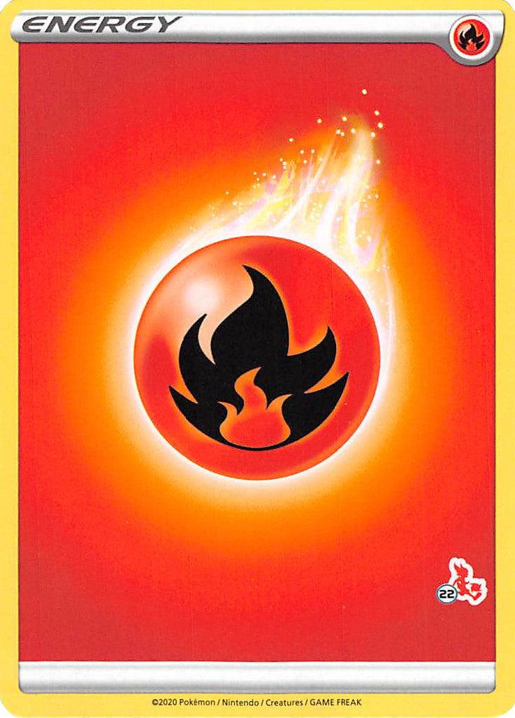 Battle Academy 2022, Fire, Normal, Uncommon Fire Energy (Cinderace Stamp #22) [Battle Academy 2022] - Trading Card World
