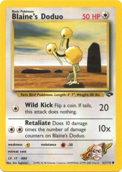 61, Colorless, Common, Fighting[-30], Gym Challenge Unlimited, Lightning[×2], Normal Blaine's Doduo (61/132) [Gym Challenge Unlimited] - Trading Card World