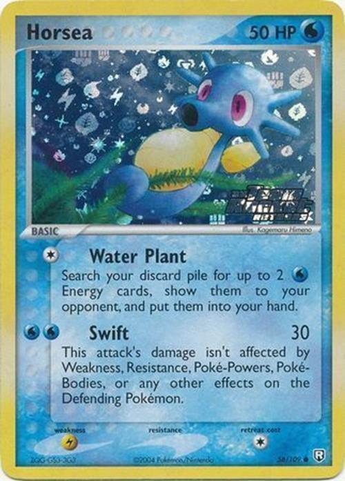 58, Common, EX: Team Rocket Returns, Lightning[×2], Reverse Holofoil, Water Horsea (58/109) (Stamped) [EX: Team Rocket Returns] - Trading Card World