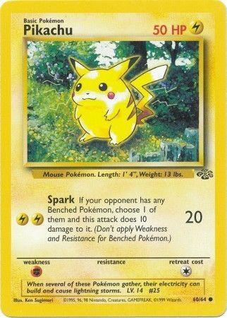 60, Common, Fighting[×2], Jungle Unlimited, Lightning, Normal Pikachu (60/64) [Jungle Unlimited] - Trading Card World