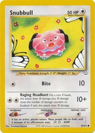 55, Colorless, Common, Fighting[×2], Neo Revelation Unlimited, Normal, Psychic[-30] Snubbull (55/64) [Neo Revelation Unlimited] - Trading Card World
