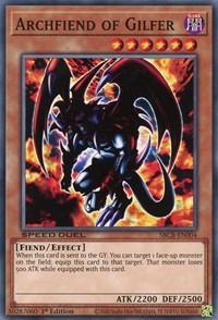 1st Edition, Common, Dark, Effect Monster, Fiend, Speed Duel: Battle City Box Archfiend of Gilfer [SBCB-EN004] Common - Trading Card World