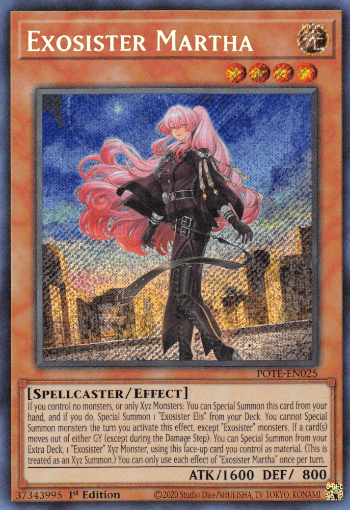 1st Edition, Effect Monster, Light, Power of the Elements, Secret Rare, Spellcaster, Unlimited Exosister Martha [POTE-EN025] Secret Rare - Trading Card World